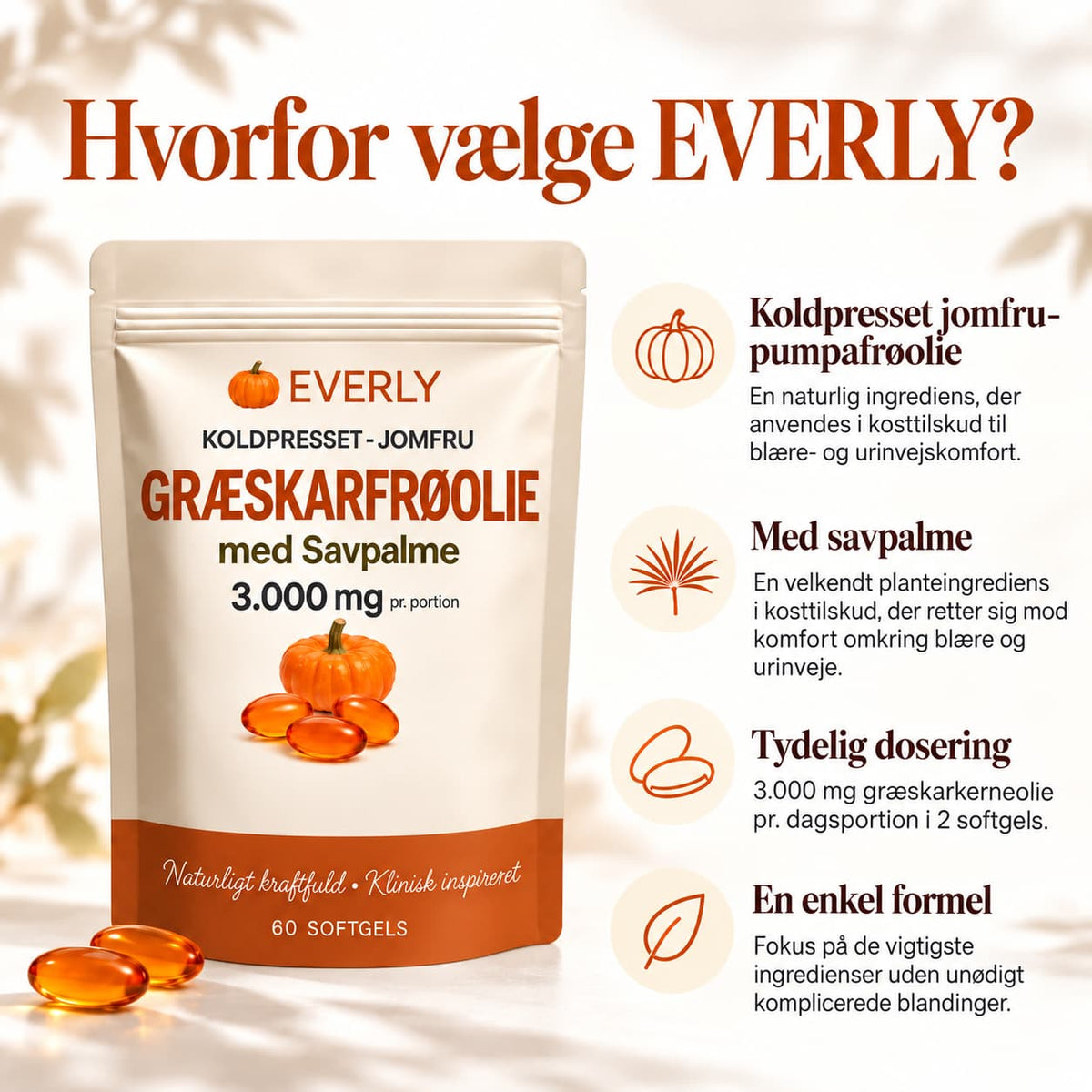 Everly – Græskarfrøolie med Savpalme