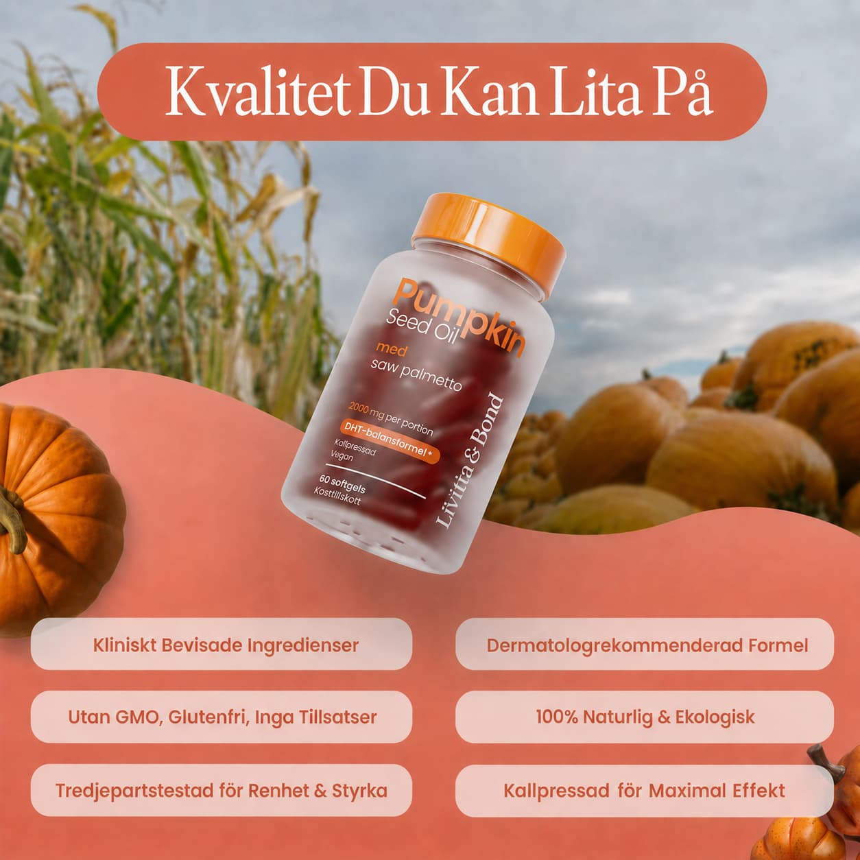 Hårtillskott med pumpafröolja
