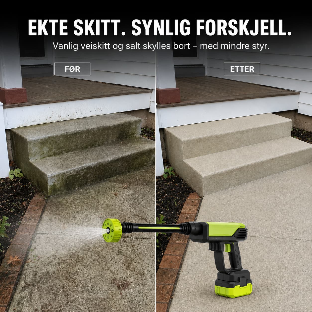 Batteridrevet høytrykksspylersett