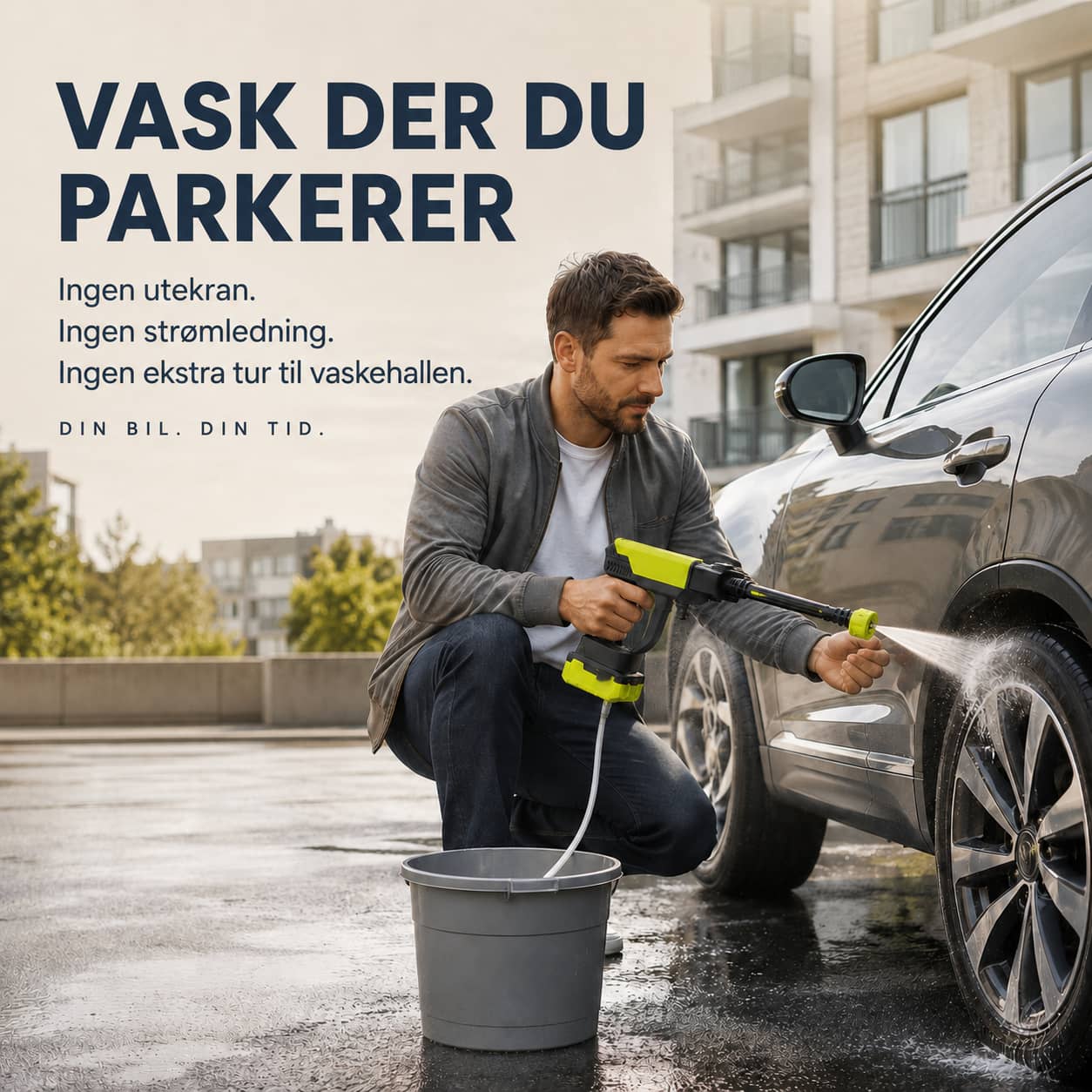 Batteridrevet høytrykksspylersett